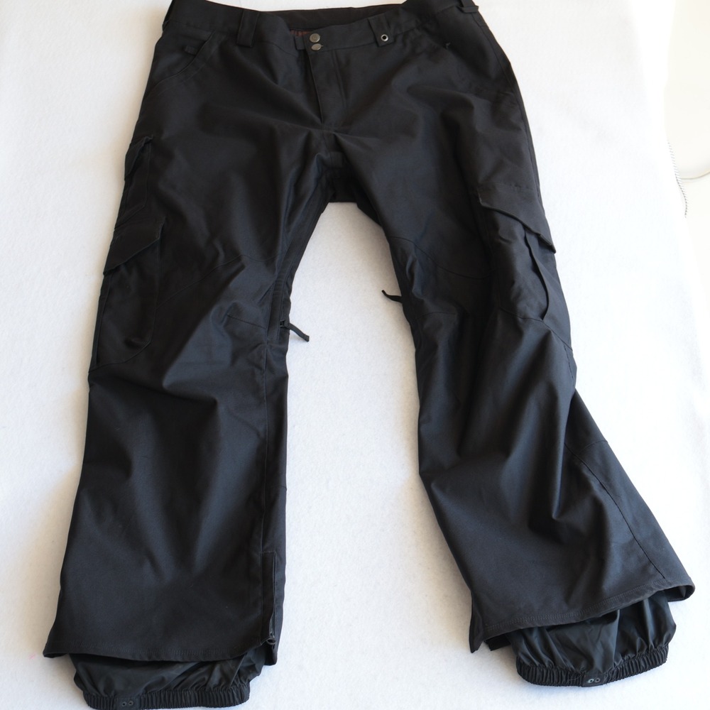 Burton Dryride MZ Cargo Snowboard Pants Mens XXL Black Ski Winter Trousers 43x34